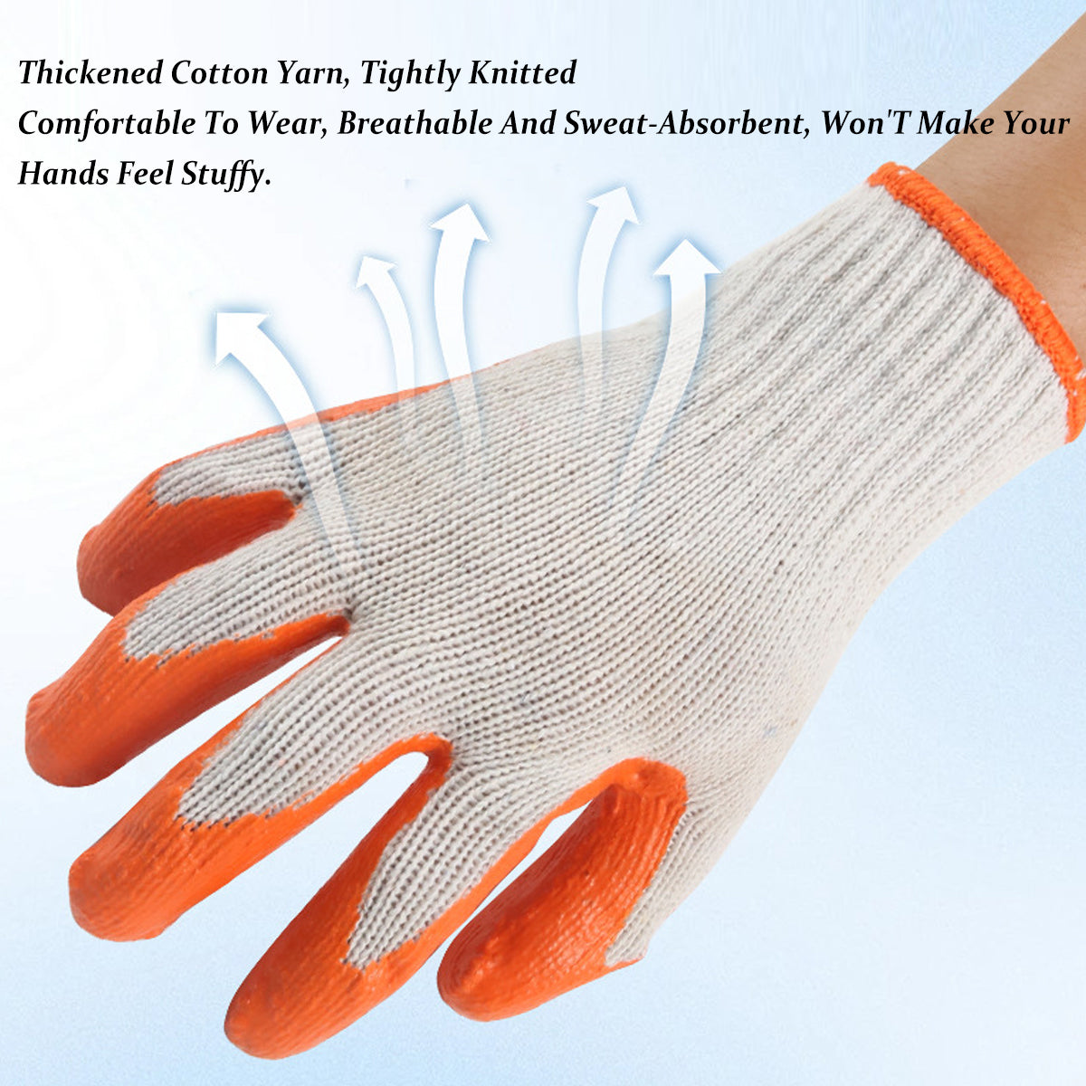 12 Pairs Latex Coated Anti Slip Work Gloves Wear Resistant