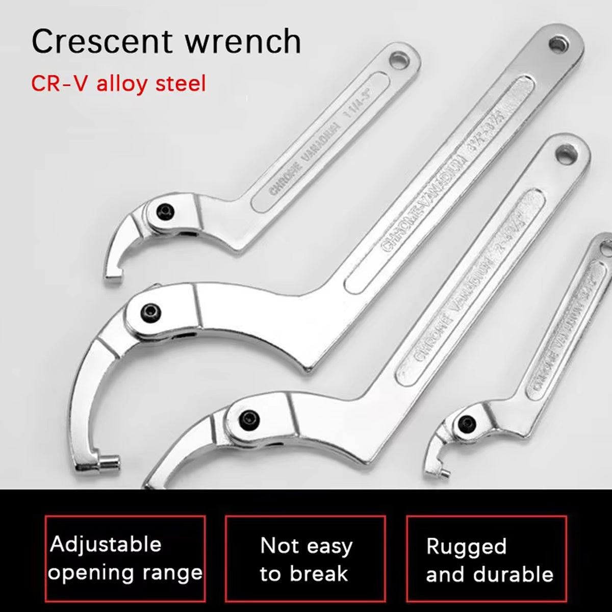 Adjustable 9-Piece C-Shaped Pin Spanner Wrench Set for Bearing Nuts