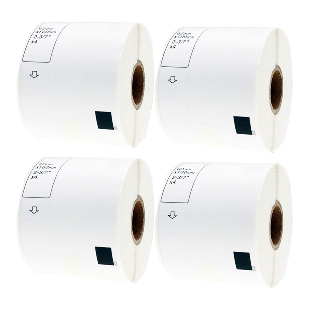 8 Rolls Brother DK-11202 White Labels 62x100mm Compatible