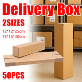 50 PCS Long Strip Carton Boxes Flat Square Shipping Storage