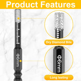 5PCS 6mm Dry Diamond Core Drill Bits for Tile Marble Granite