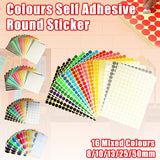 Round Coloured Dot Stickers 8mm–50mm Adhesive Label Set