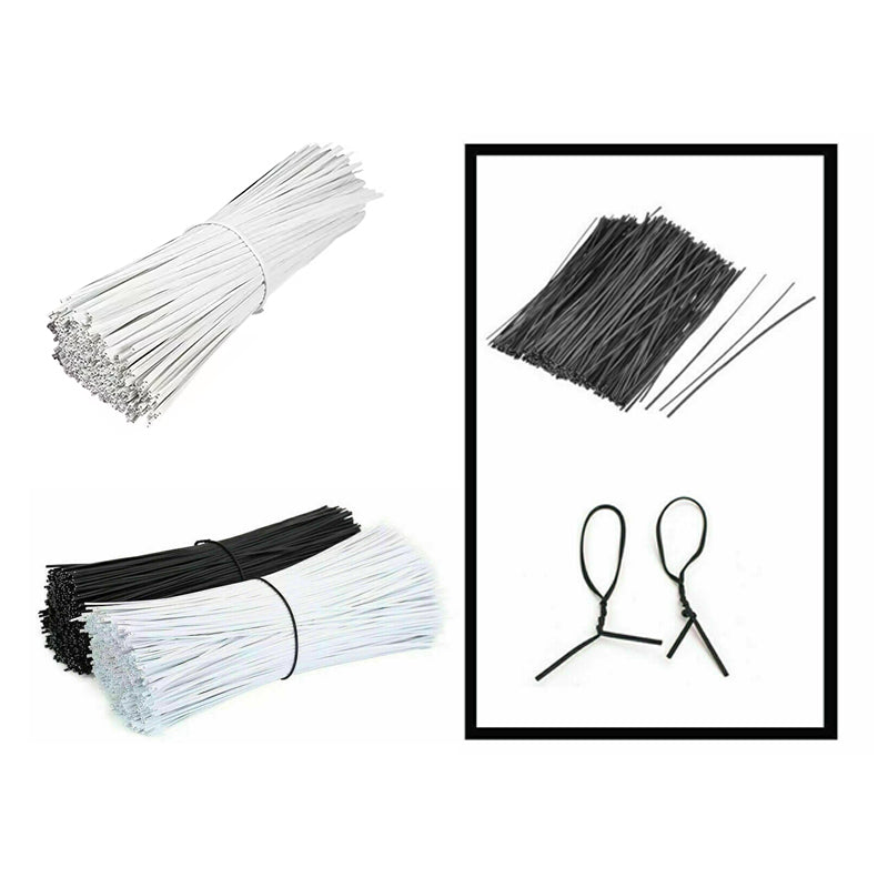 Metallic Twist Ties Plastic Cable Cord Reusable Wire Candy Bag