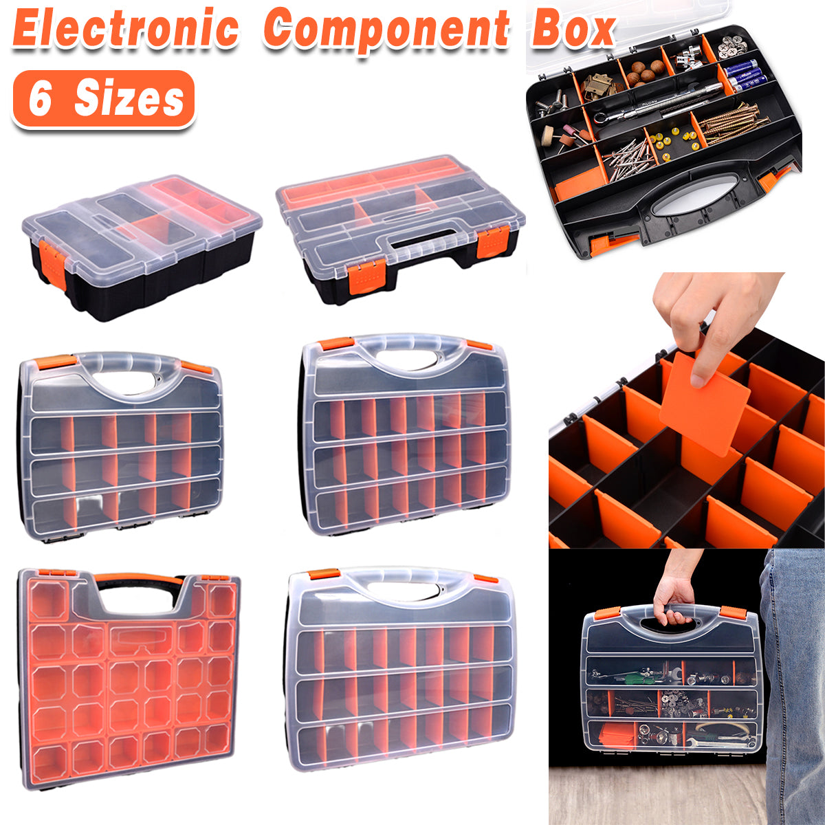 Clear Plastic Storage Box Multi Compartment Small Parts Organizer