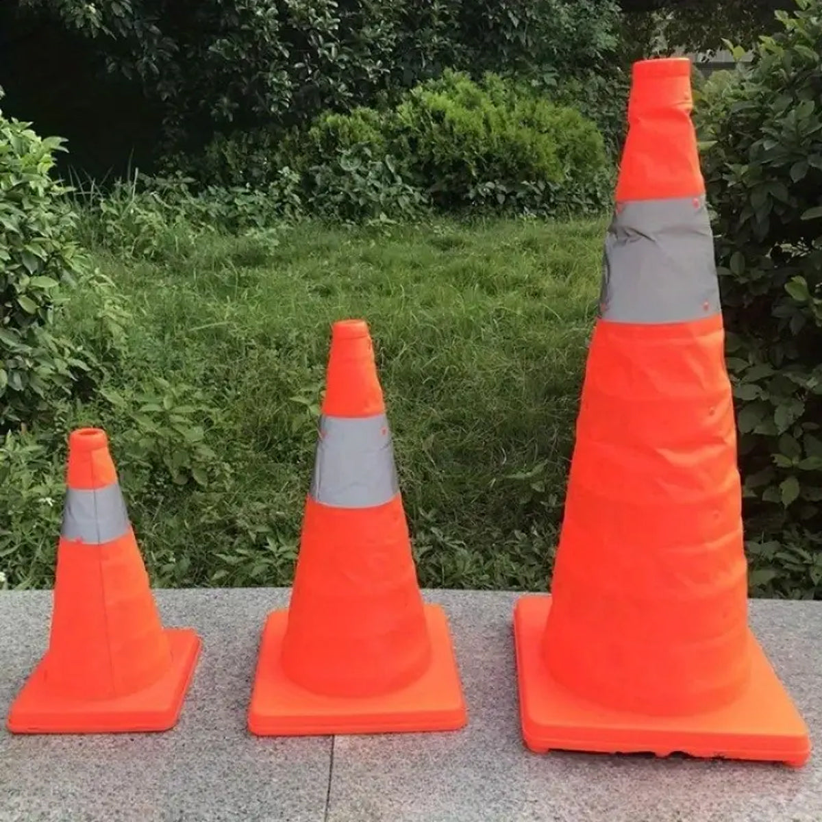 Folding Reflective Road Warning Cone Expandable Safety Barrier