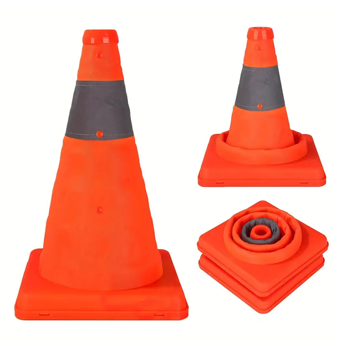 Folding Reflective Road Warning Cone Expandable Safety Barrier