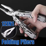 Outdoor Camping 12-in-1 Folding Pliers Survival Tool
