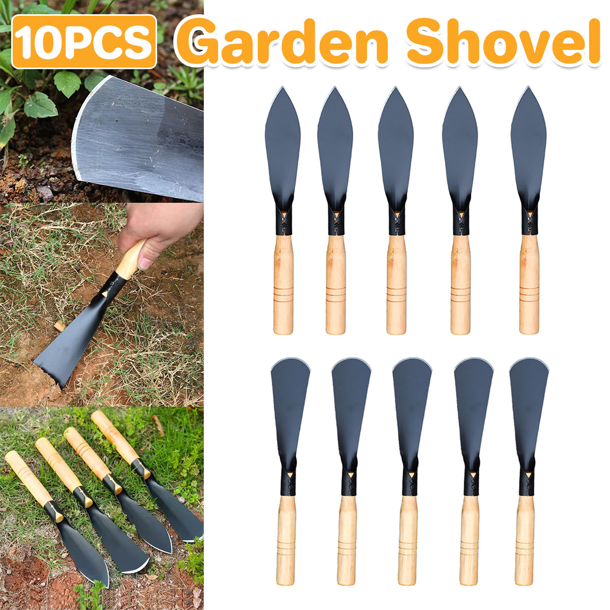 10PCS Gardening Tool Set Shovel Spade Planter Seedling Lifter