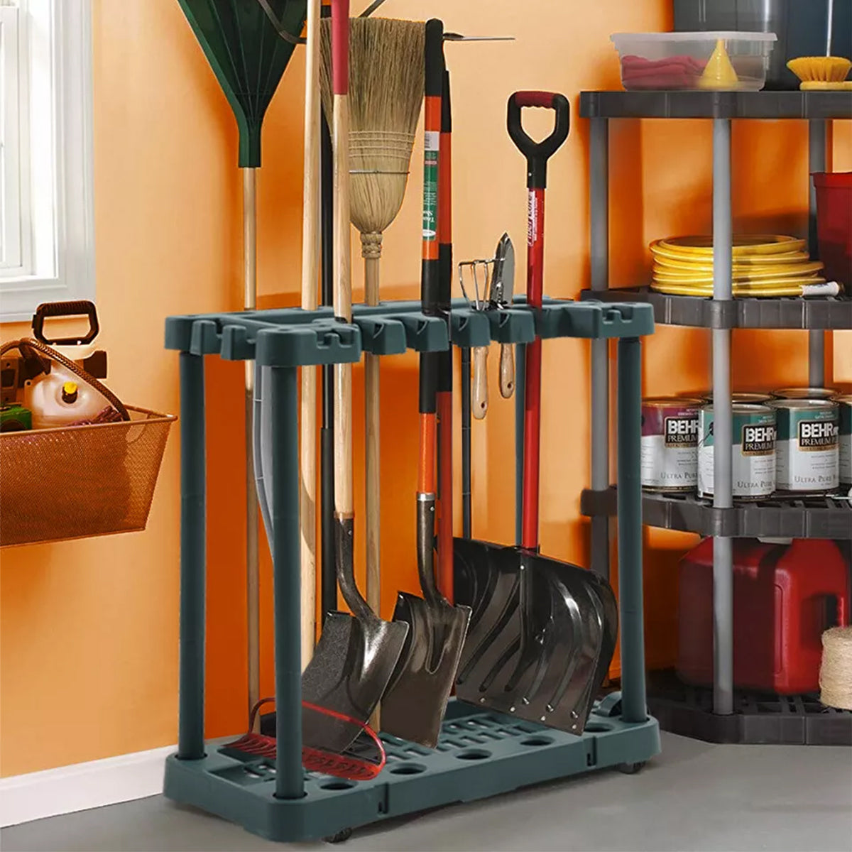 Tool Storage Rack Garden Shed Garage Organizer Handle Holder Wall Mount Farm