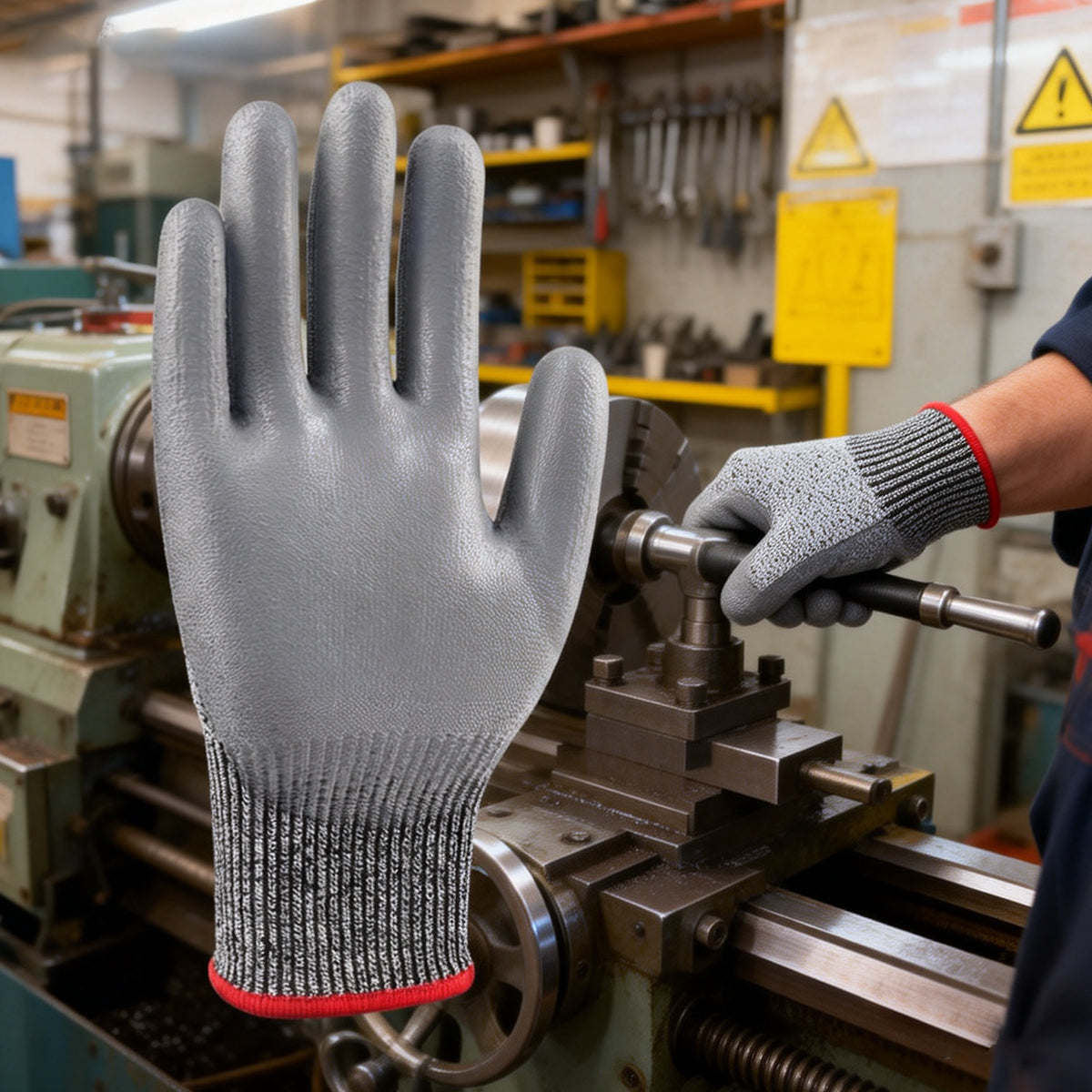 Cut Resistant Work Gloves PU Coated Safety Gloves 5Pairs