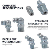 50PCS Hydraulic Grease Zerk Fittings Assortment Lubrication Kit
