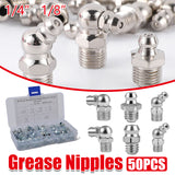 50PCS Hydraulic Grease Zerk Fittings Assortment Lubrication Kit
