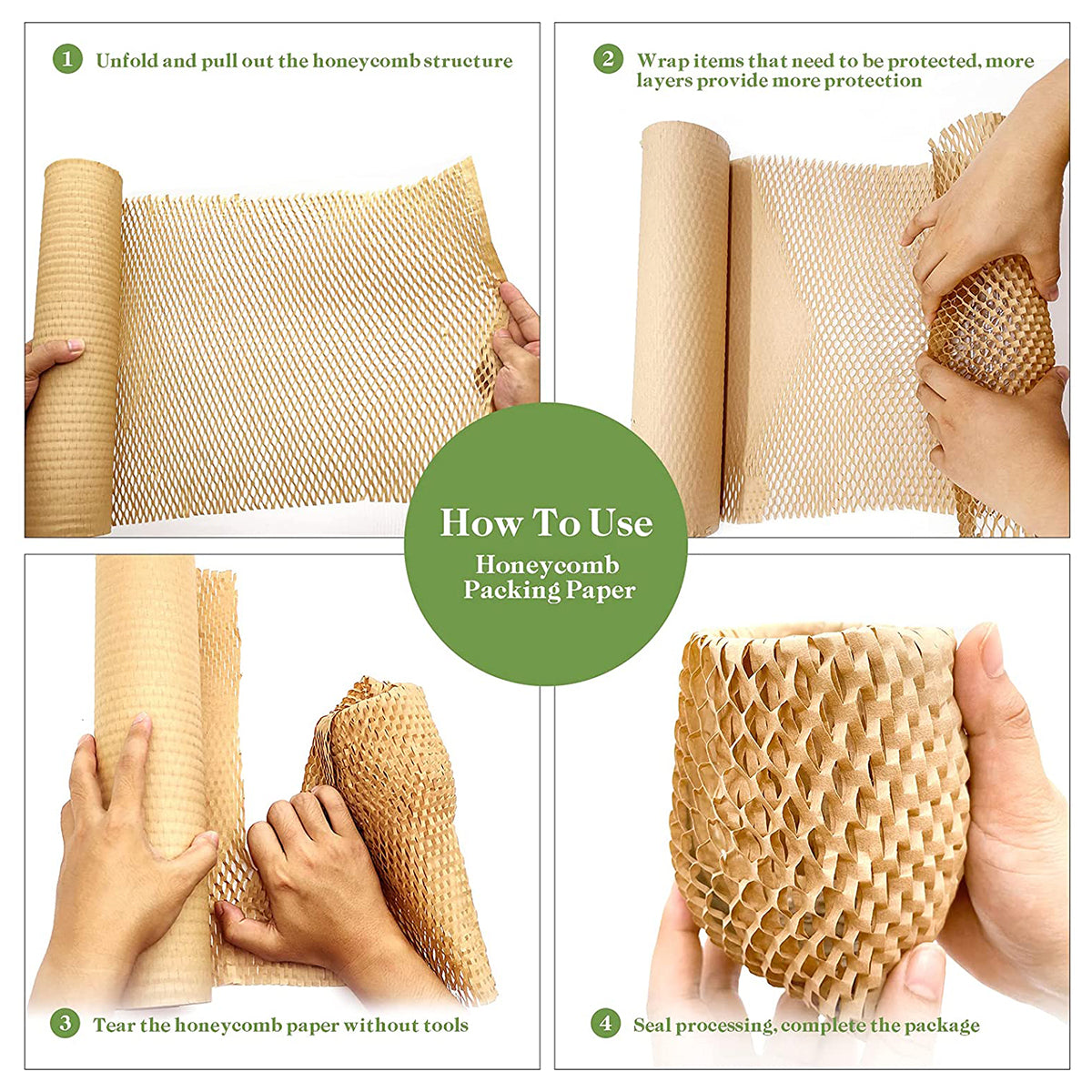 Honeycomb Kraft Paper Wrap Roll Eco Packaging Cushion Paper