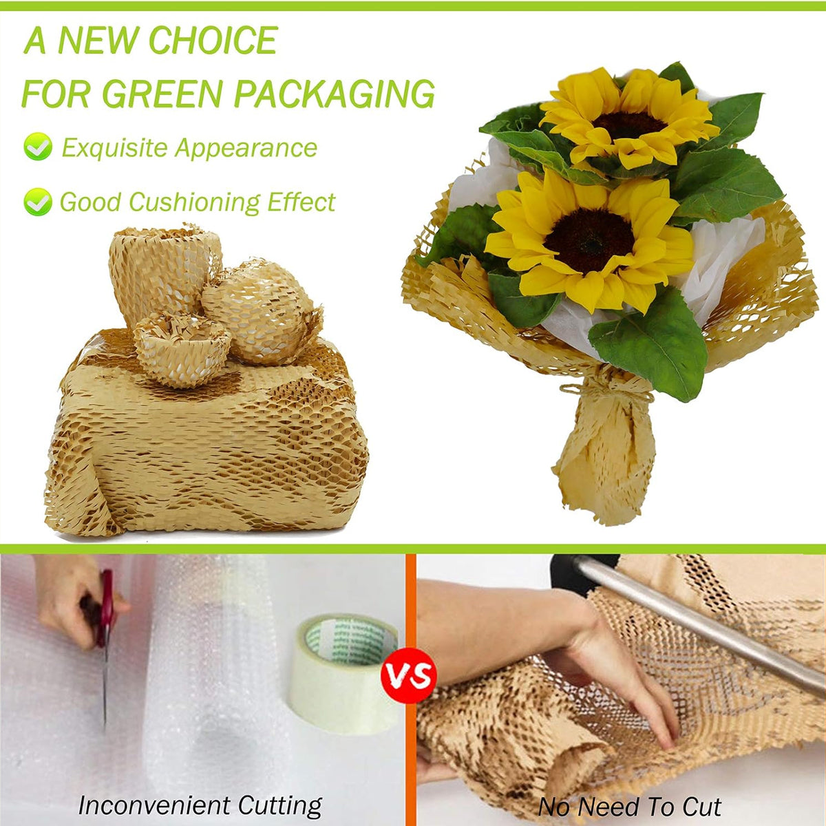 Honeycomb Kraft Paper Wrap Roll Eco Packaging Cushion Paper