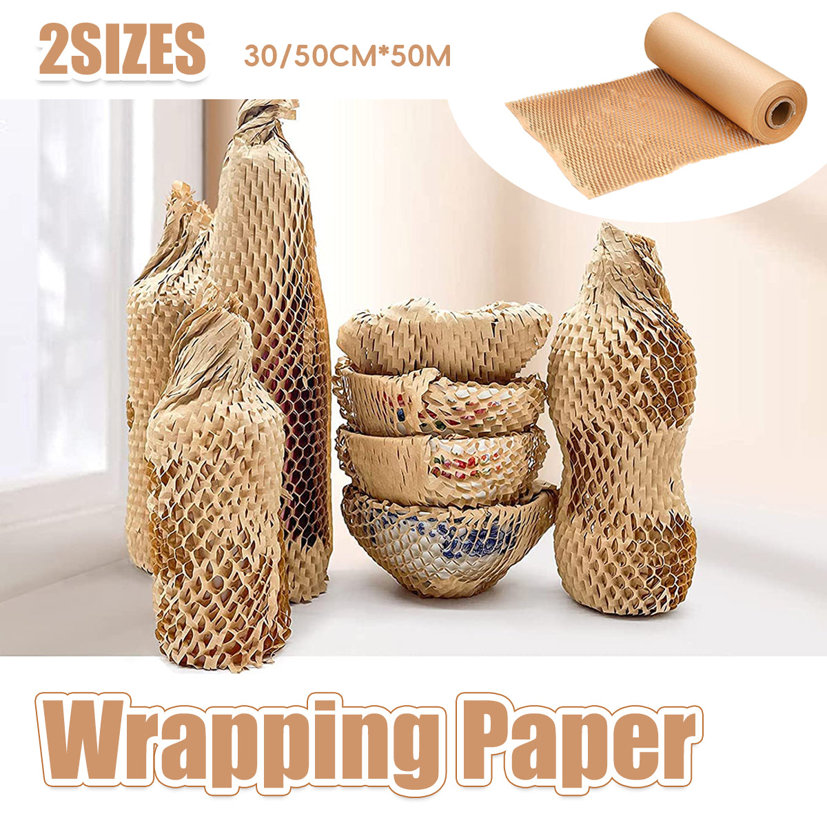 Honeycomb Kraft Paper Wrap Roll Eco Packaging Cushion Paper