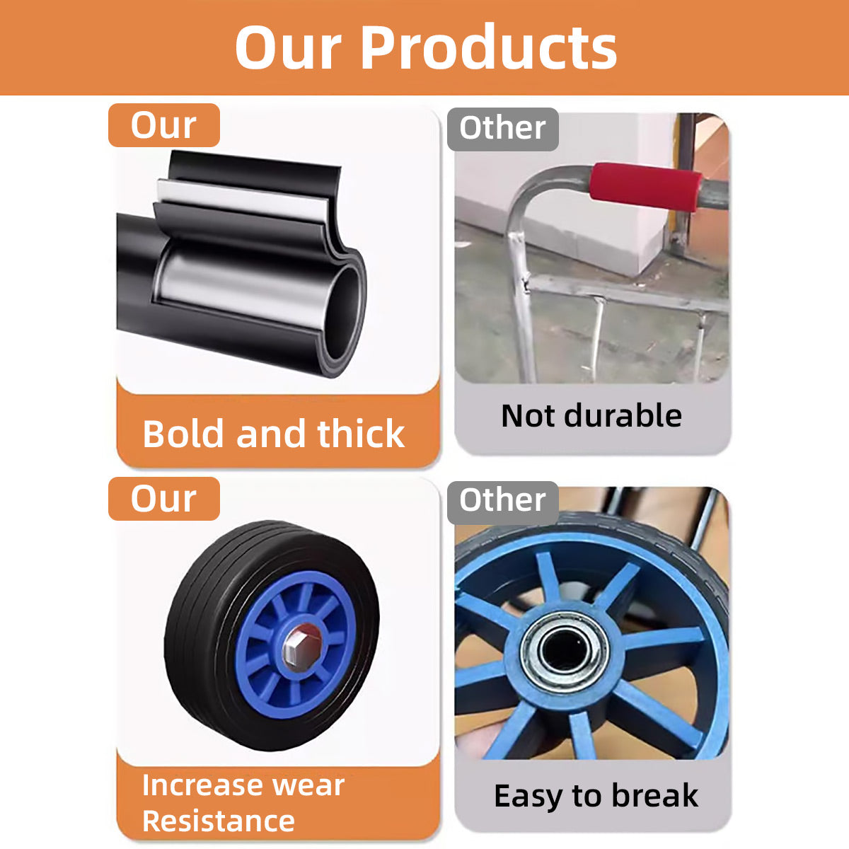 Folding Portable Hand Cart Heavy Duty Transport Trolley 100KG for Warehouse Use