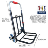 Folding Portable Hand Cart Heavy Duty Transport Trolley 100KG for Warehouse Use