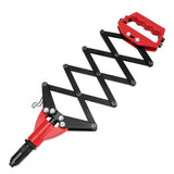 Folding Rivet Gun Tool Kit with 5 Nozzles for Metal Wood Plastic Repairs