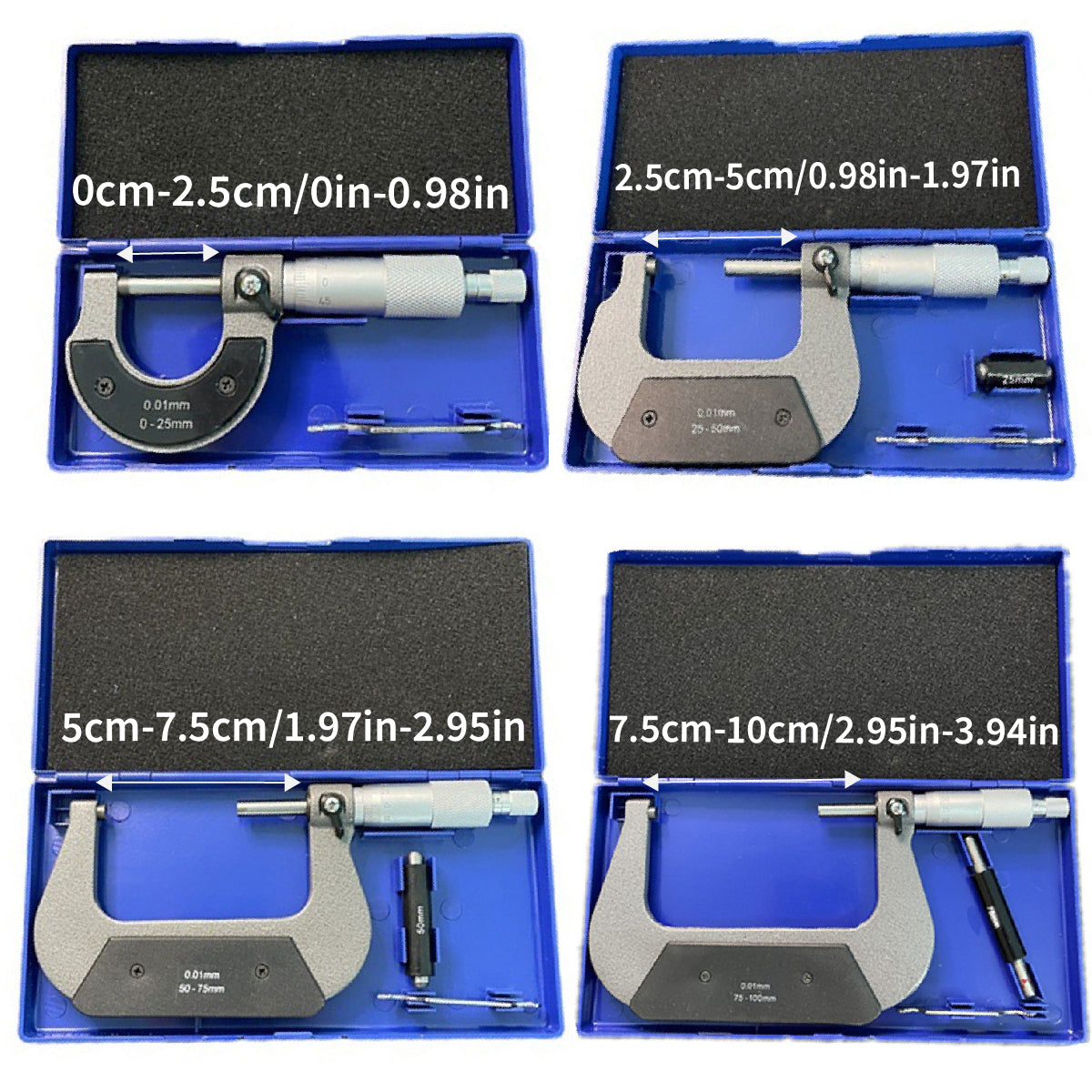 0-100MM High Precision Outside Micrometer Alloy Head Measuring Tool