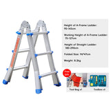 Folding Ladder 3 Step Aluminum Alloy Durable Ladder
