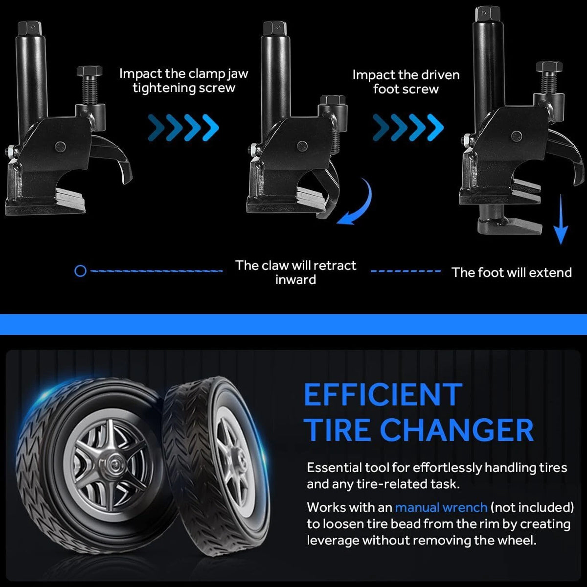 Portable Manual Tire Bead Breaker for Car Motorcycle Repair