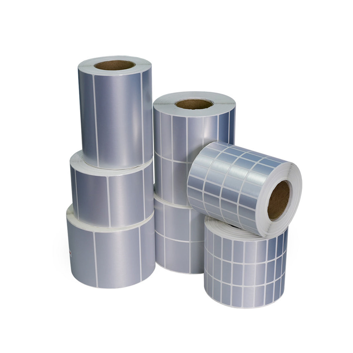 Silver PET Thermal Transfer Labels Waterproof Self Adhesive Sticker Roll