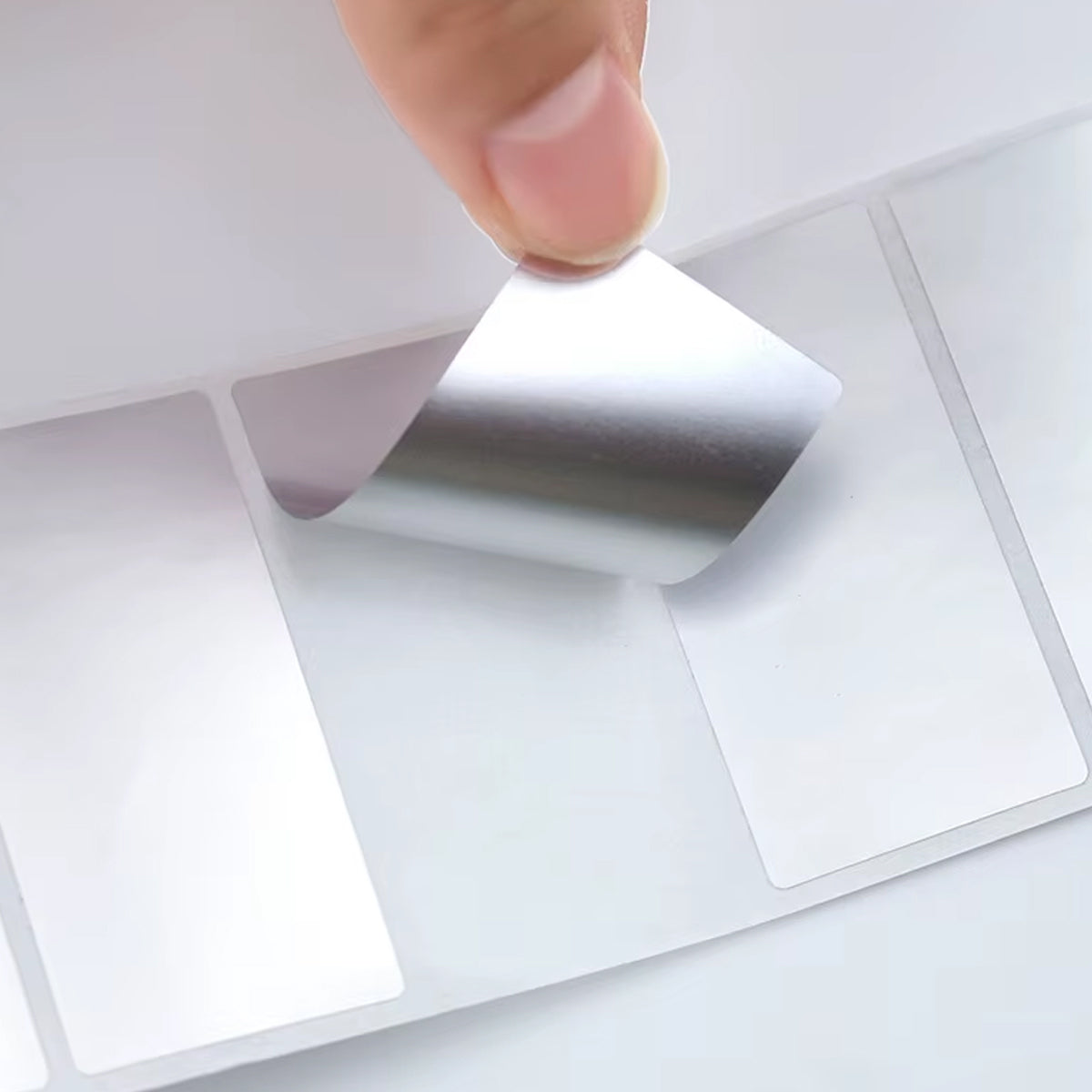Silver PET Thermal Transfer Labels Waterproof Self Adhesive Sticker Roll