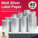 Silver PET Thermal Transfer Labels Waterproof Self Adhesive Sticker Roll