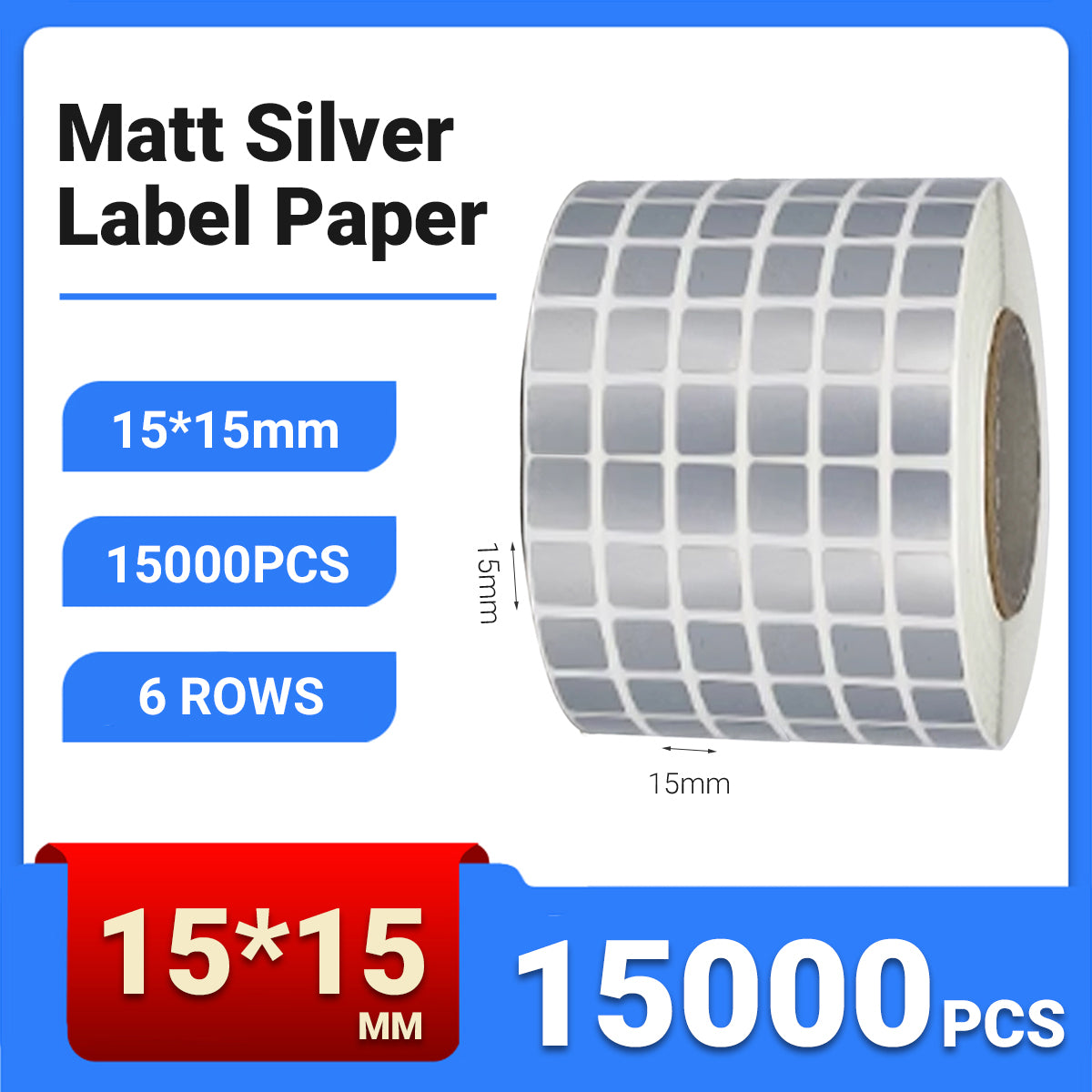 Silver PET Thermal Transfer Labels Waterproof Self Adhesive Sticker Roll