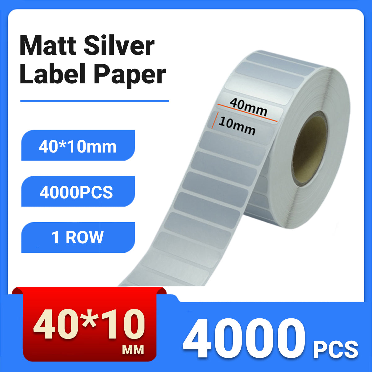 Silver PET Thermal Transfer Labels Waterproof Self Adhesive Sticker Roll
