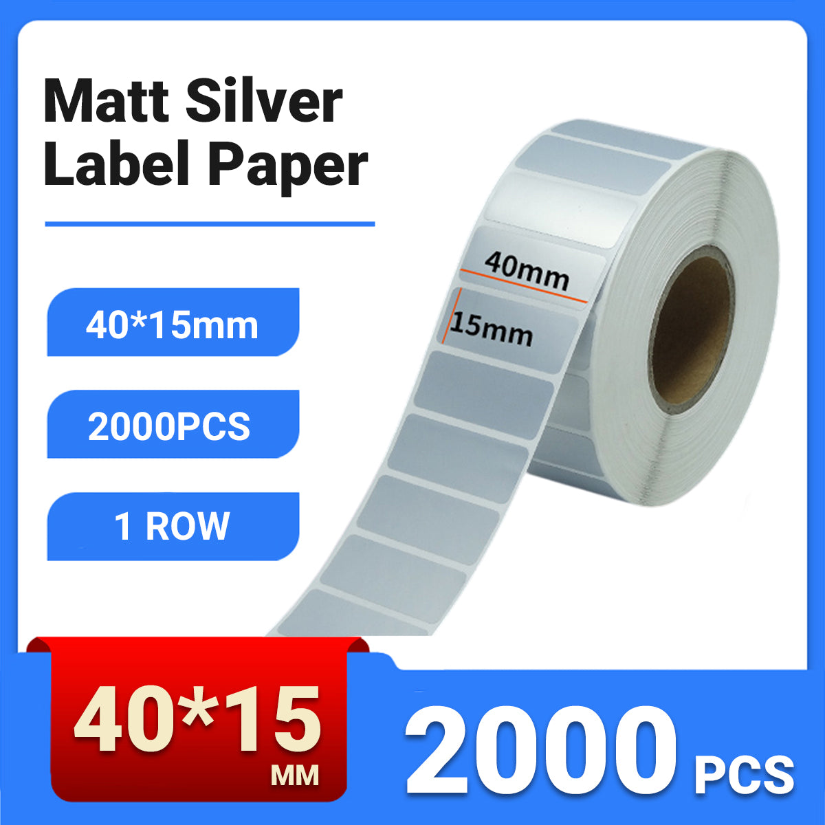 Silver PET Thermal Transfer Labels Waterproof Self Adhesive Sticker Roll