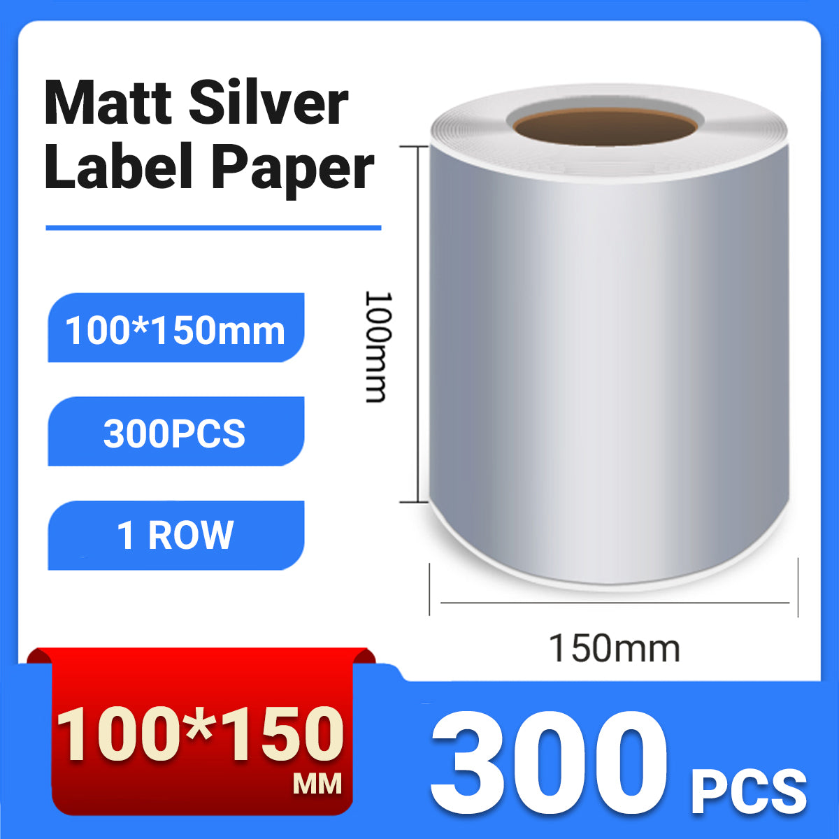 Silver PET Thermal Transfer Labels Waterproof Self Adhesive Sticker Roll