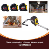 Steel Measuring Tape with Rubber Grip Dual-Sided Metric Inch 3/5/10m
