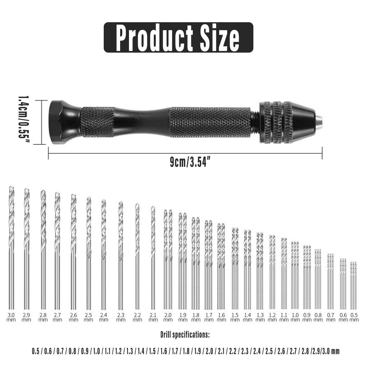 Mini Hand Drill Vise Twist Bits Woodworking Precision 49PCS Set