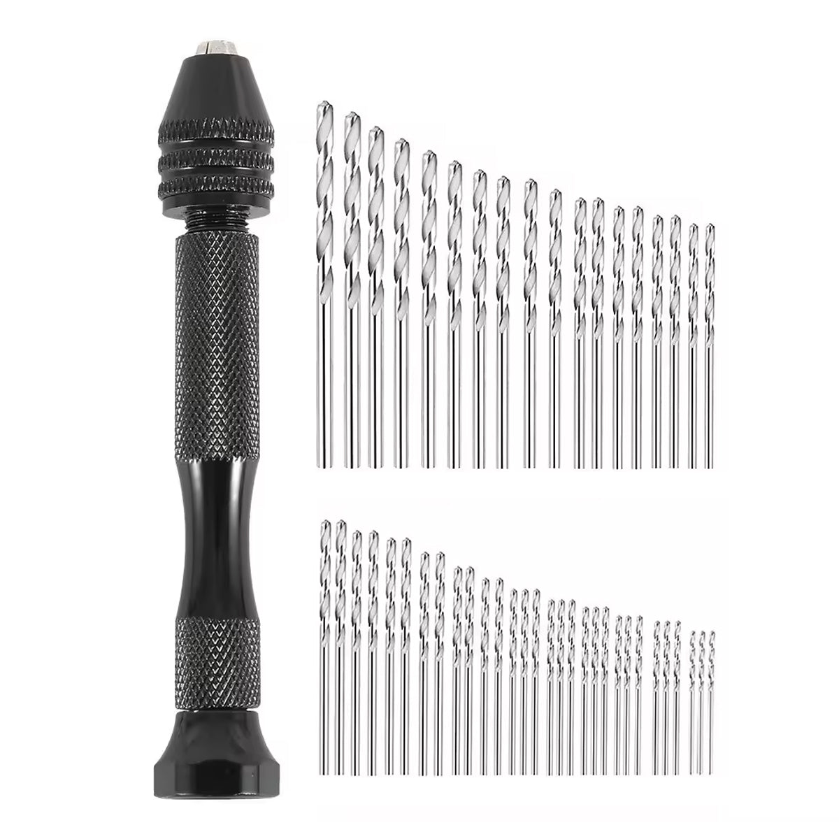 Mini Hand Drill Vise Twist Bits Woodworking Precision 49PCS Set