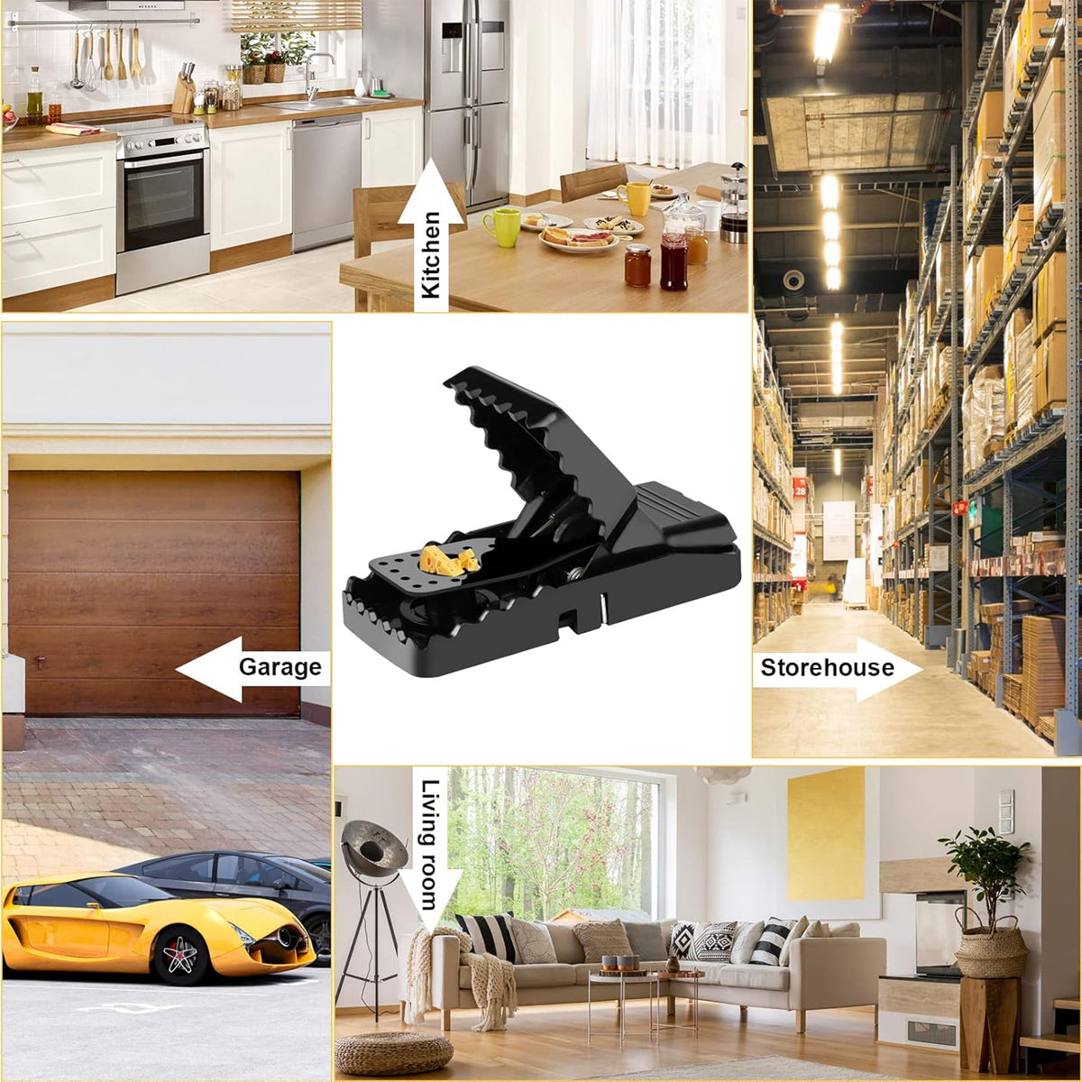 6pcs Reusable Snap Rat Traps Automatic Mouse Catcher Home Control