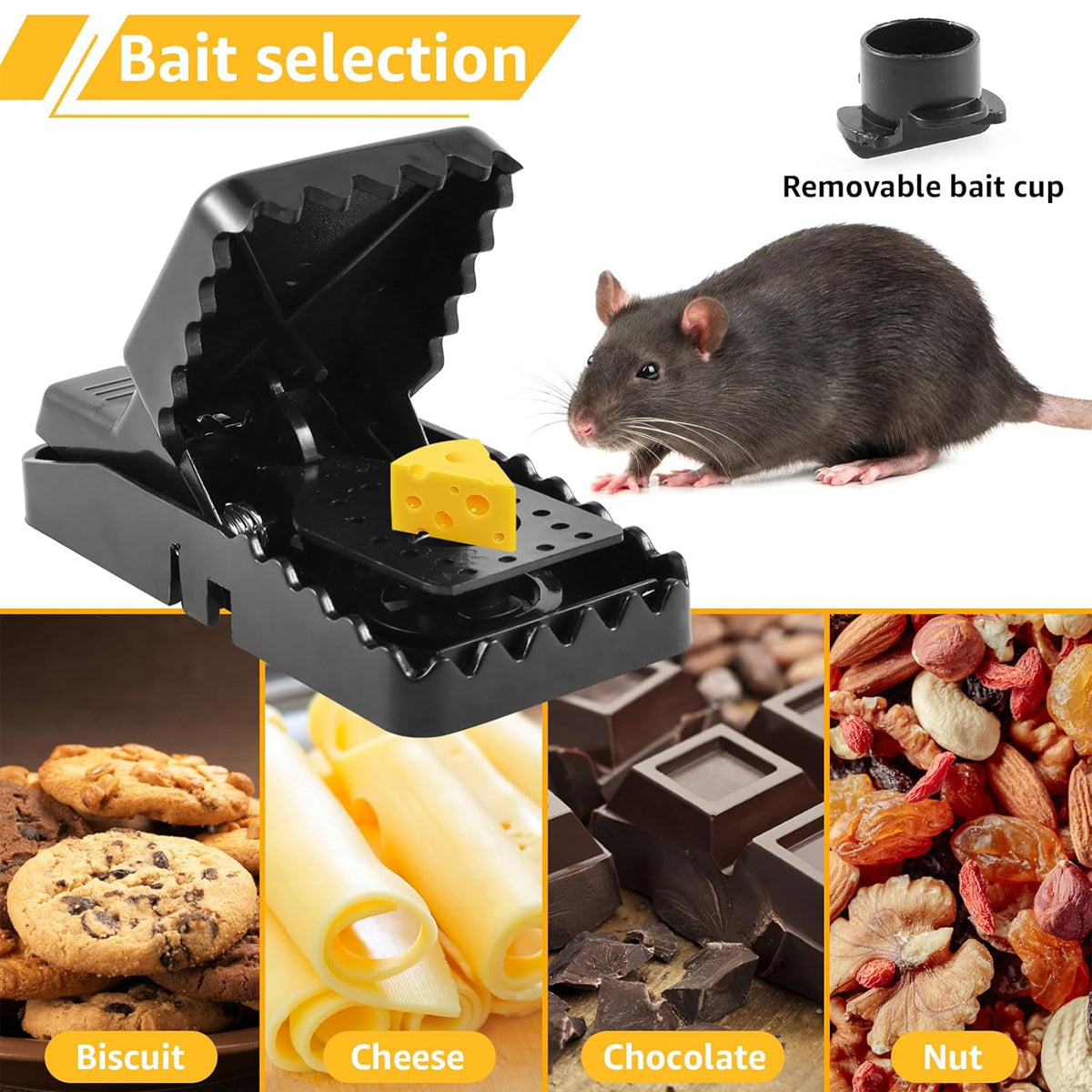 6pcs Reusable Snap Rat Traps Automatic Mouse Catcher Home Control