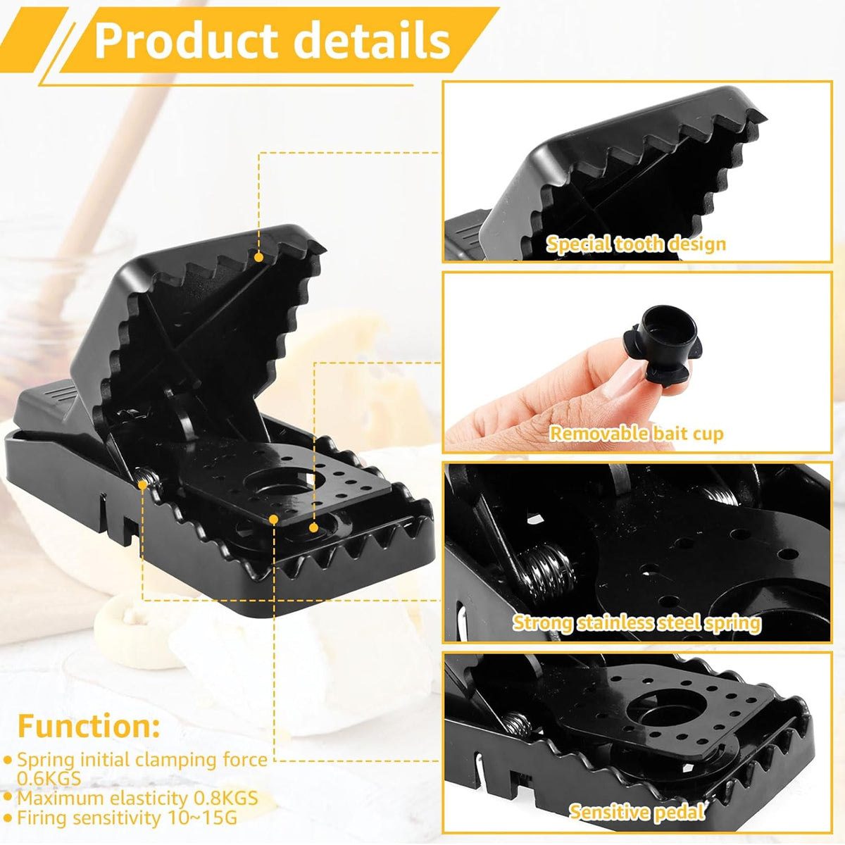 6pcs Reusable Snap Rat Traps Automatic Mouse Catcher Home Control