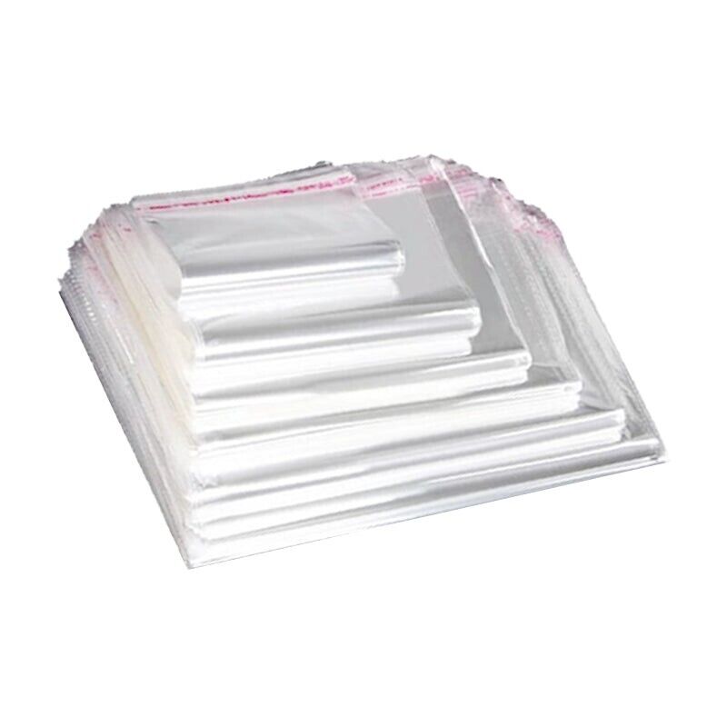 100pcs Self Seal Cellophane Bags Clear Bulk Adhesive Plastic OPP
