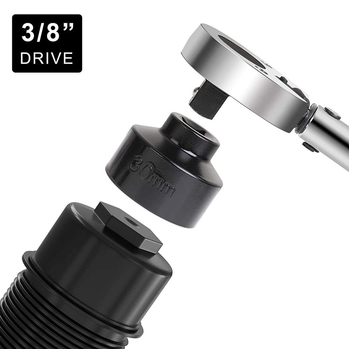 7-Piece Oil Filter Wrench Socket Set for 3/8-In Drive Oil Changes