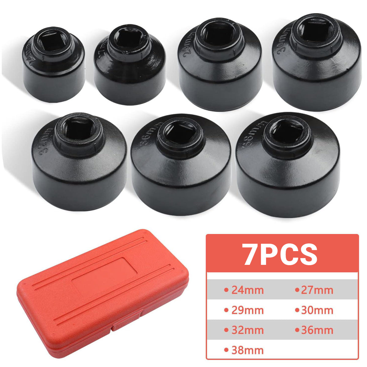 7-Piece Oil Filter Wrench Socket Set for 3/8-In Drive Oil Changes