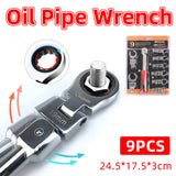 9-Piece Oil Filter Wrench and Socket Ratchet Set for Automotive Maintenance