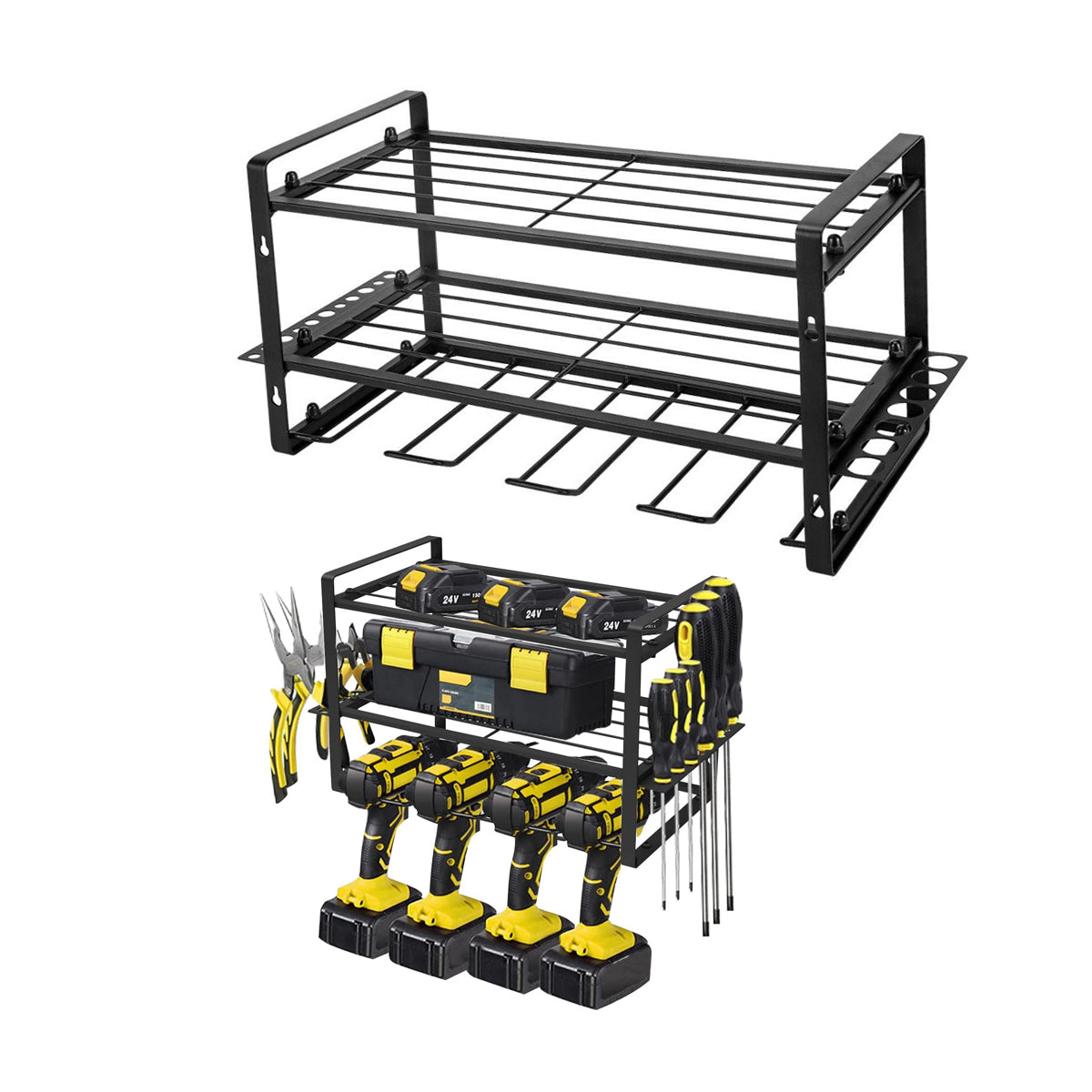 Heavy Duty Wall Mount Power Tool Rack 3 Layer Organizer
