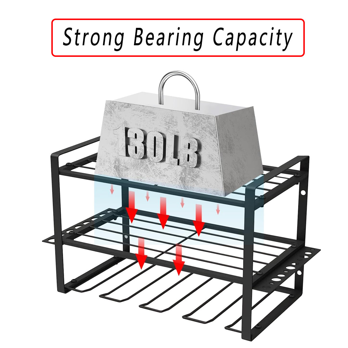 Heavy Duty Wall Mount Power Tool Rack 3 Layer Organizer