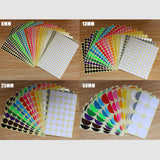 Round Coloured Dot Stickers 8mm–50mm Adhesive Label Set