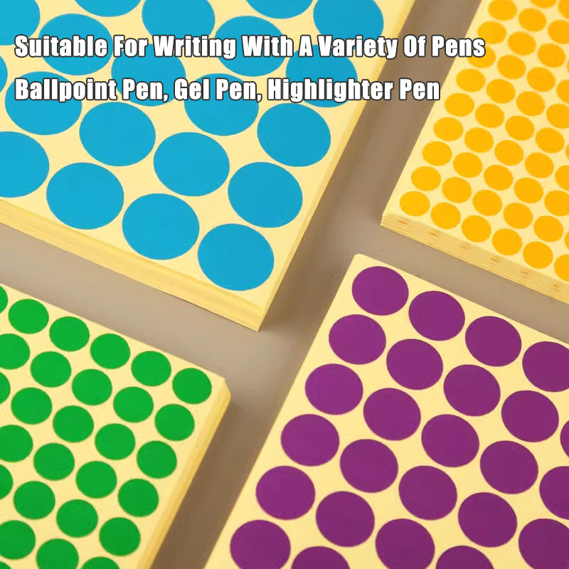 Round Coloured Dot Stickers 8mm–50mm Adhesive Label Set