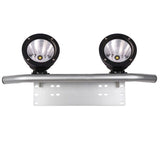 Universal Silver Bullbar Number Plate Mounting Bracket for Driving LED Light Bars