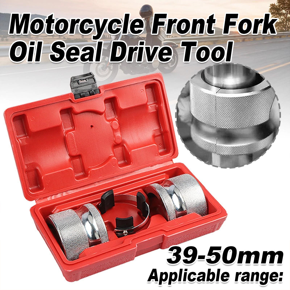 Motorcycle Front Fork Oil Seal Driver Tool Set 39–50mm