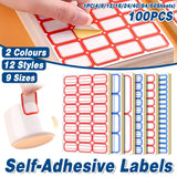100pcs Self Adhesive Price Stickers Blank Name Number Labels for Inventory