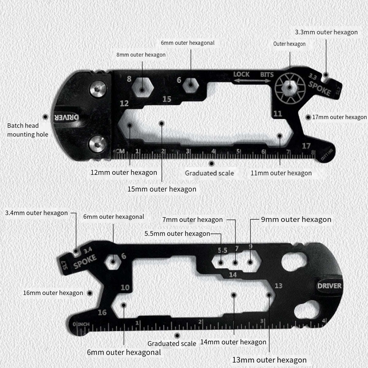 Multifunction Hex Spanner Bicycle Repair Tool Kit